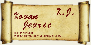 Kovan Jevrić vizit kartica